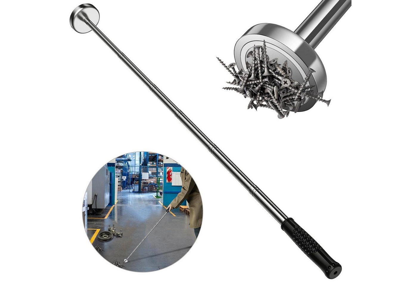 LuxusKollektion Magnet Magnet Pick Up Tool Teleskopstab 15.8kg Tragkraft verstellbar