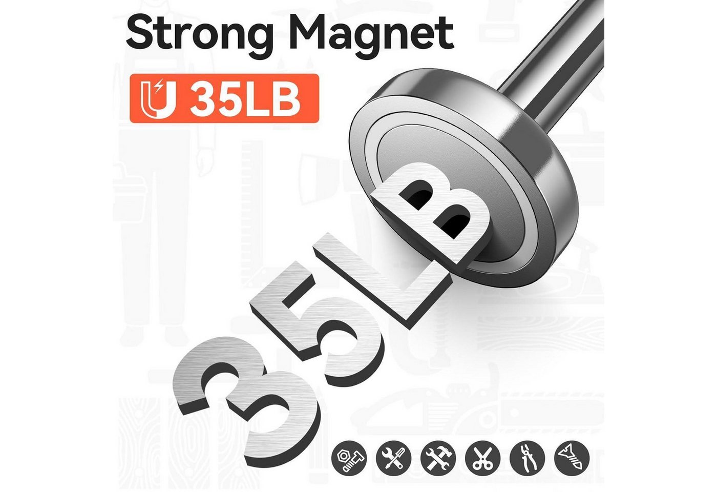 LuxusKollektion Magnet Magnet Pick Up Tool Teleskopstab 15.8kg Tragkraft verstellbar Bild 2