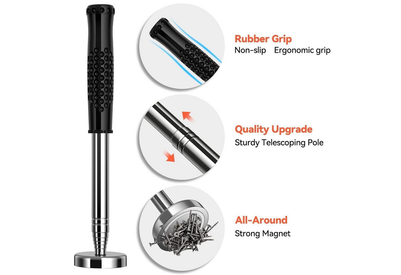 LuxusKollektion Magnet Magnet Pick Up Tool Teleskopstab 15.8kg Tragkraft verstellbar Bild 3