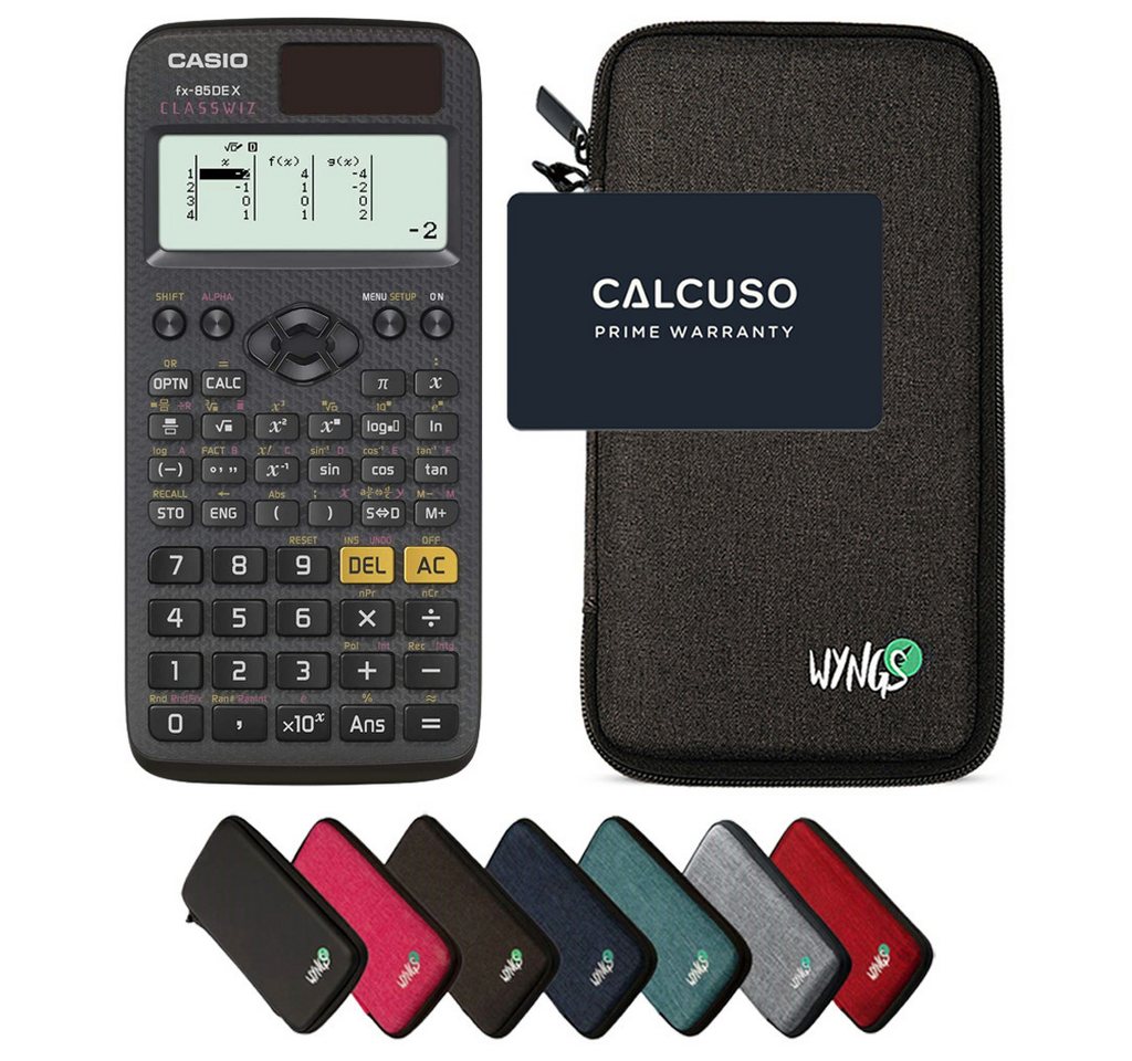 CASIO Taschenrechner fx-85DE X ClassWiz inkl. WYNGS Schutztasche Dunkelgrau Bild 3