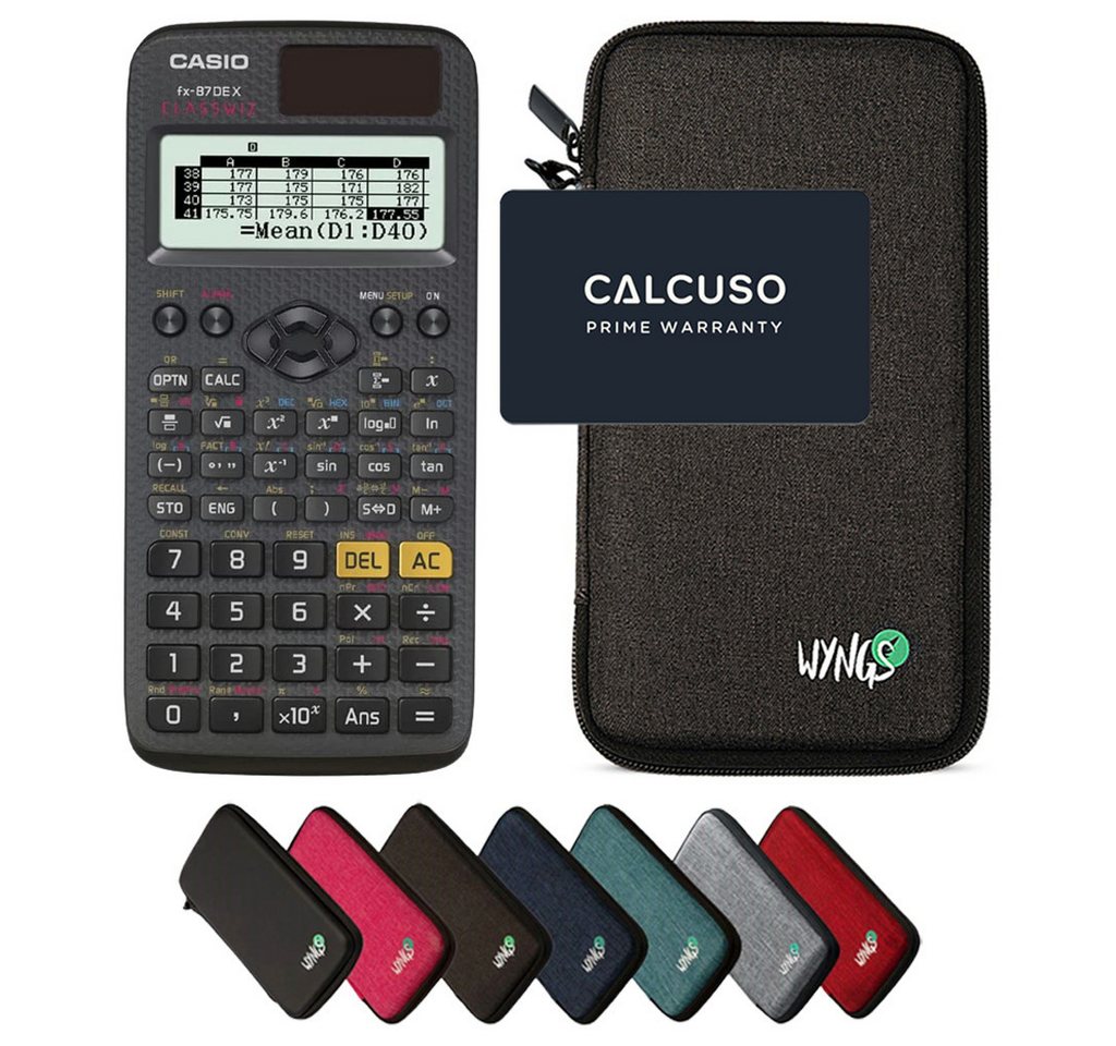 CASIO Taschenrechner fx-87DE X ClassWiz inkl. WYNGS Schutztasche Dunkelgrau Bild 5