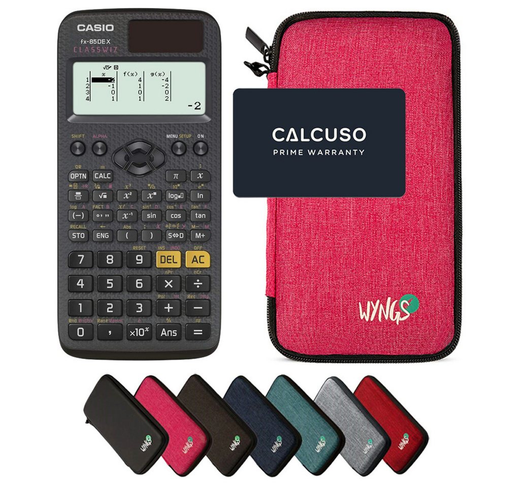 CASIO Taschenrechner fx-85DE X ClassWiz inkl. WYNGS Schutztasche Pink Bild 5