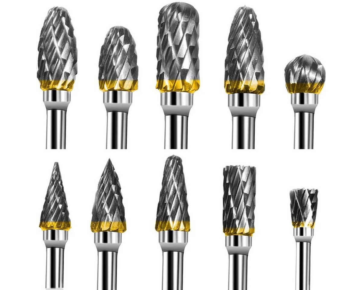FELIXLEO Fräser-Set Wolframkarbid Fräser 10 Stück 1 8 Zoll Drehwerkzeug Schleifer Set, 1-tlg. Bild 2