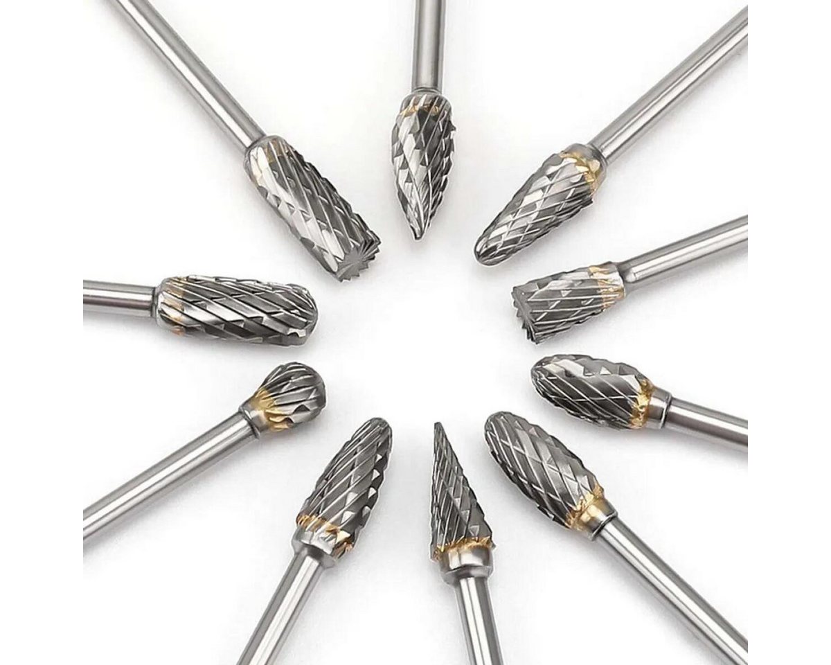 FELIXLEO Fräser-Set Wolframkarbid Fräser 10 Stück 1 8 Zoll Drehwerkzeug Schleifer Set, 1-tlg. Bild 4