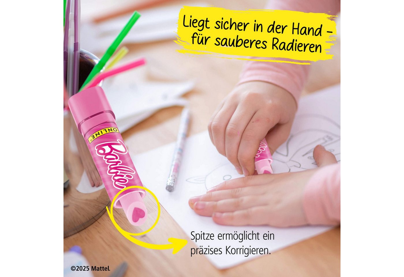 Online Pen Radiergummi Barbie 1x Lipstick Radierer - Radiergummi in Lippenstift-Form Bild 3