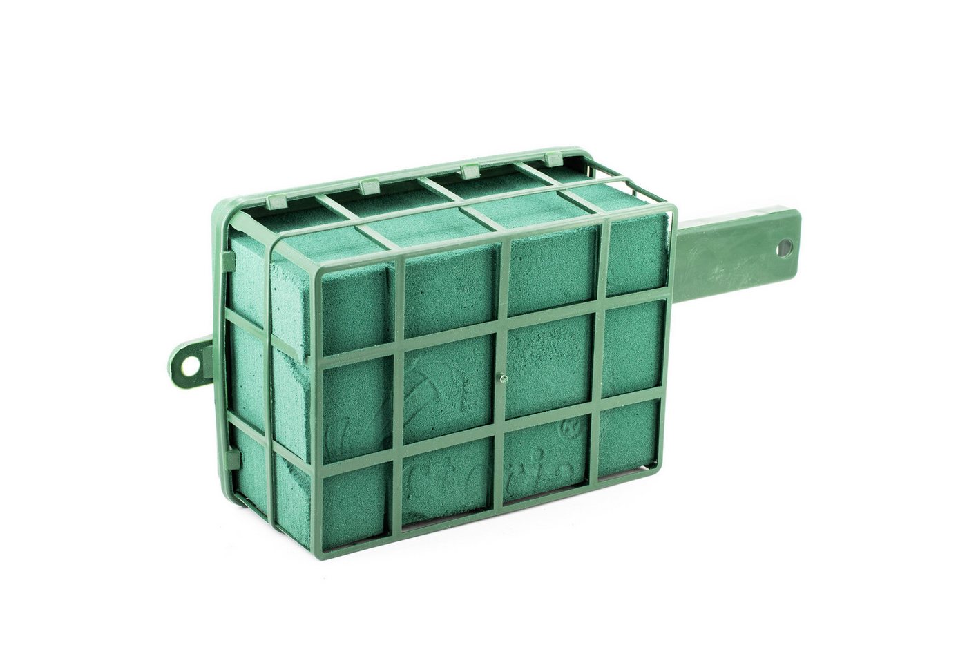 Creativery Bastelmoos, Nass Steckschaum Ziegel mit Gitter 16x12x8cm inkl. Halter 28cm