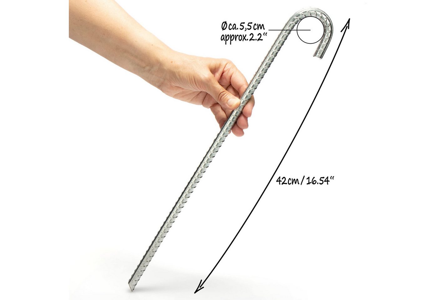 com-four Bodenanker XL Bodenanker aus massivem Stahl - extrem stabile Erdanker für Zelte, (8-St) Bild 4