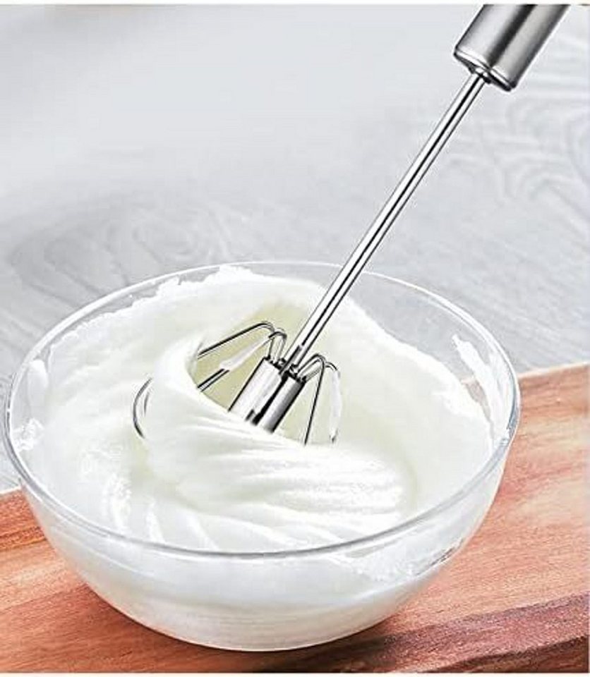 FELIXLEO Schneebesen 10 Zoll halbautomatischer Schneebesen Edelstahl Küchenquirl Rührbesen