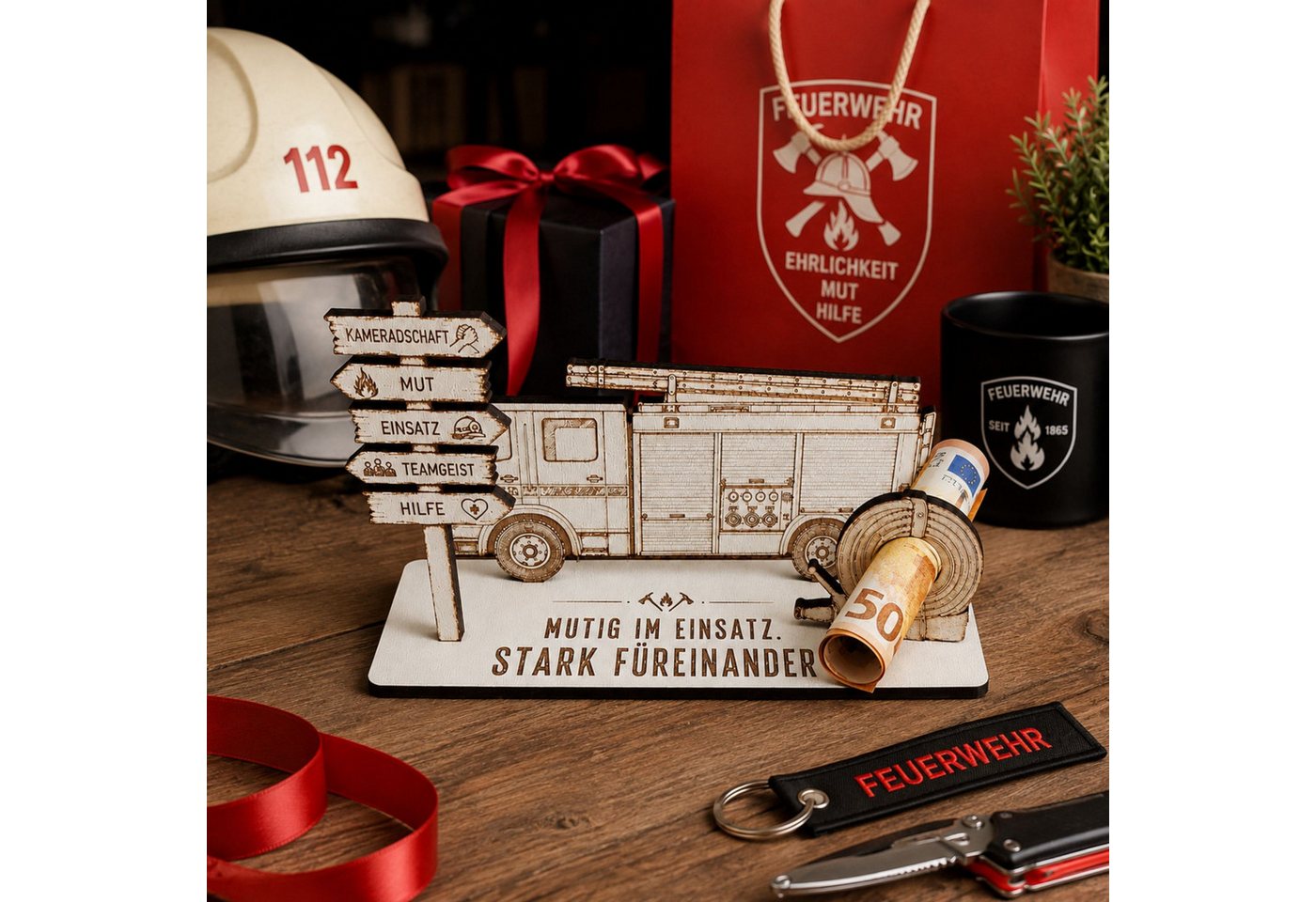 Dekolando Geschenkkarte Feuerwehr Geldgeschenk Feuerwehrauto Geschenkidee Feuerwehrmann Bild 3