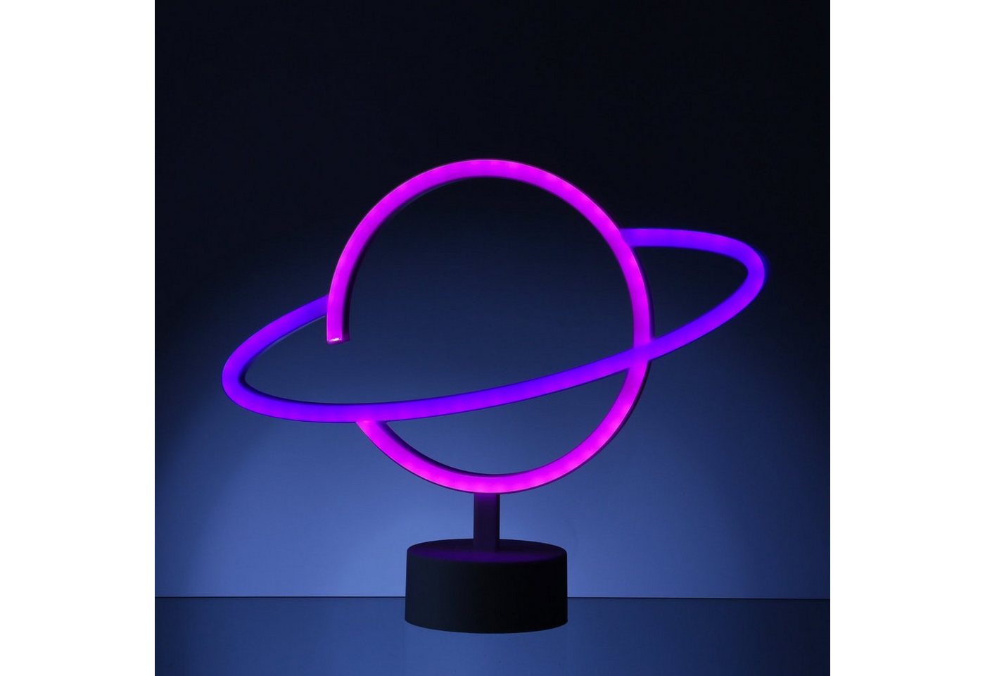 SATISFIRE LED Dekolicht LED Neonlicht Planet Saturn Neonschild Leuchtfigur Batterie USB 30cm, LED Classic, mehrfarbig / bunt Bild 3