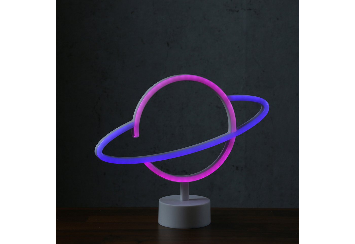SATISFIRE LED Dekolicht LED Neonlicht Planet Saturn Neonschild Leuchtfigur Batterie USB 30cm, LED Classic, mehrfarbig / bunt Bild 4