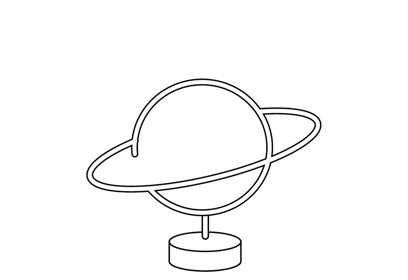 SATISFIRE LED Dekolicht LED Neonlicht Planet Saturn Neonschild Leuchtfigur Batterie USB 30cm, LED Classic, mehrfarbig / bunt Bild 5