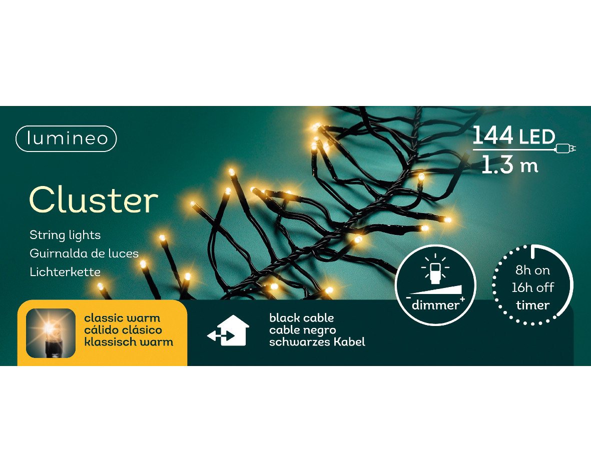 Kaemingk LED-Lichterkette LED Clusterbeleuchtung Outdoor L.130cm 144L klassisch warm