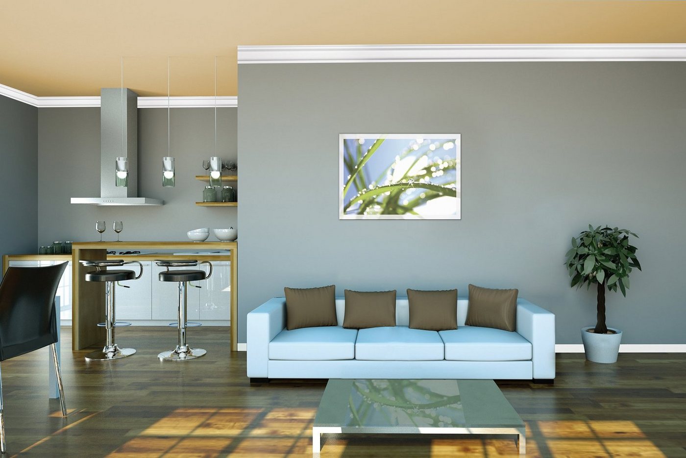 Homestar Zierleiste FL 50 (12 x 50 mm), Länge 2 m, zum kleben, Polystyrol, überstreichbar