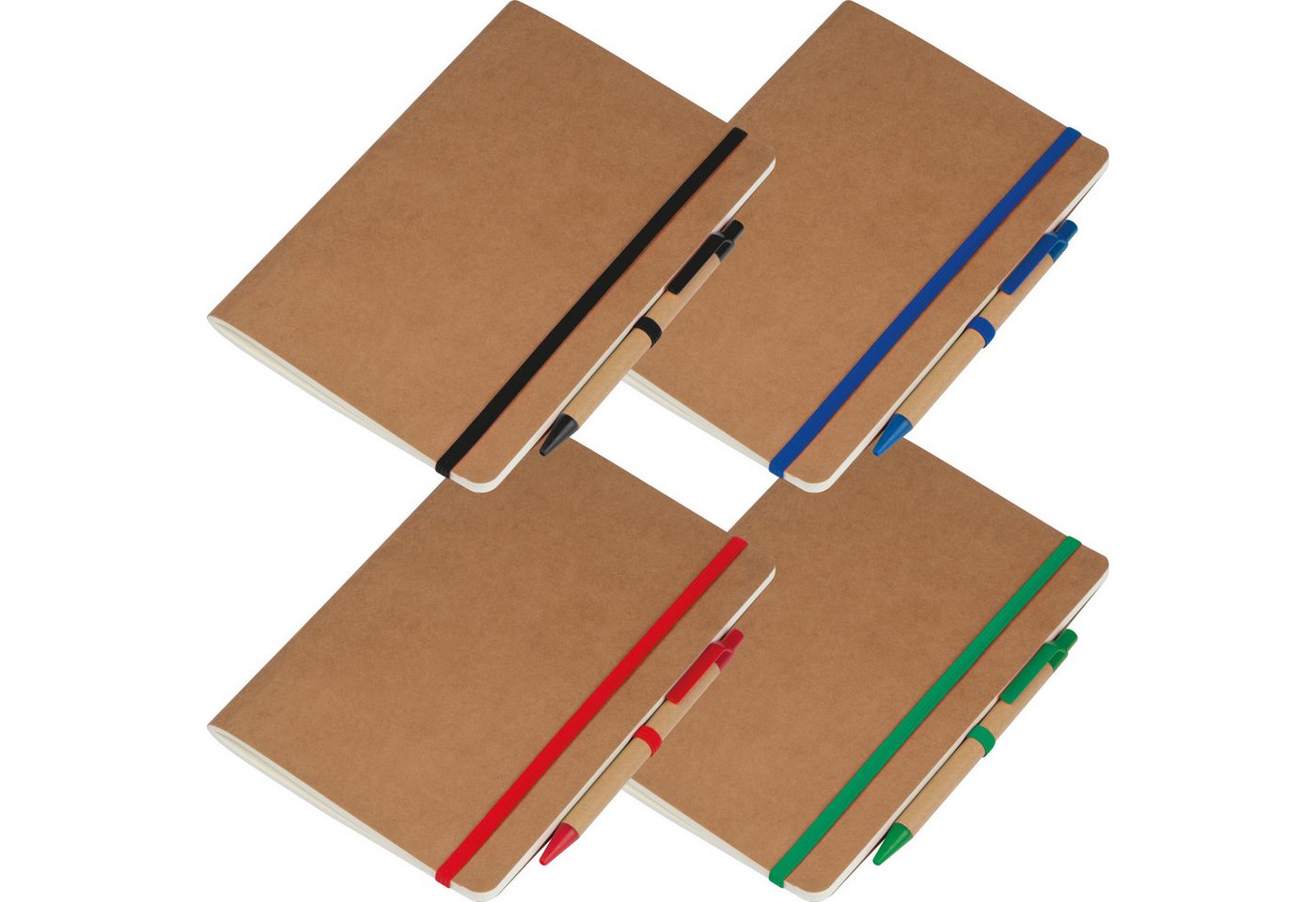 Macma Notizbuch 4x Recyceltes Notizheft / DIN A5 / 120 blanco Seiten / 4 Farben Bild 3