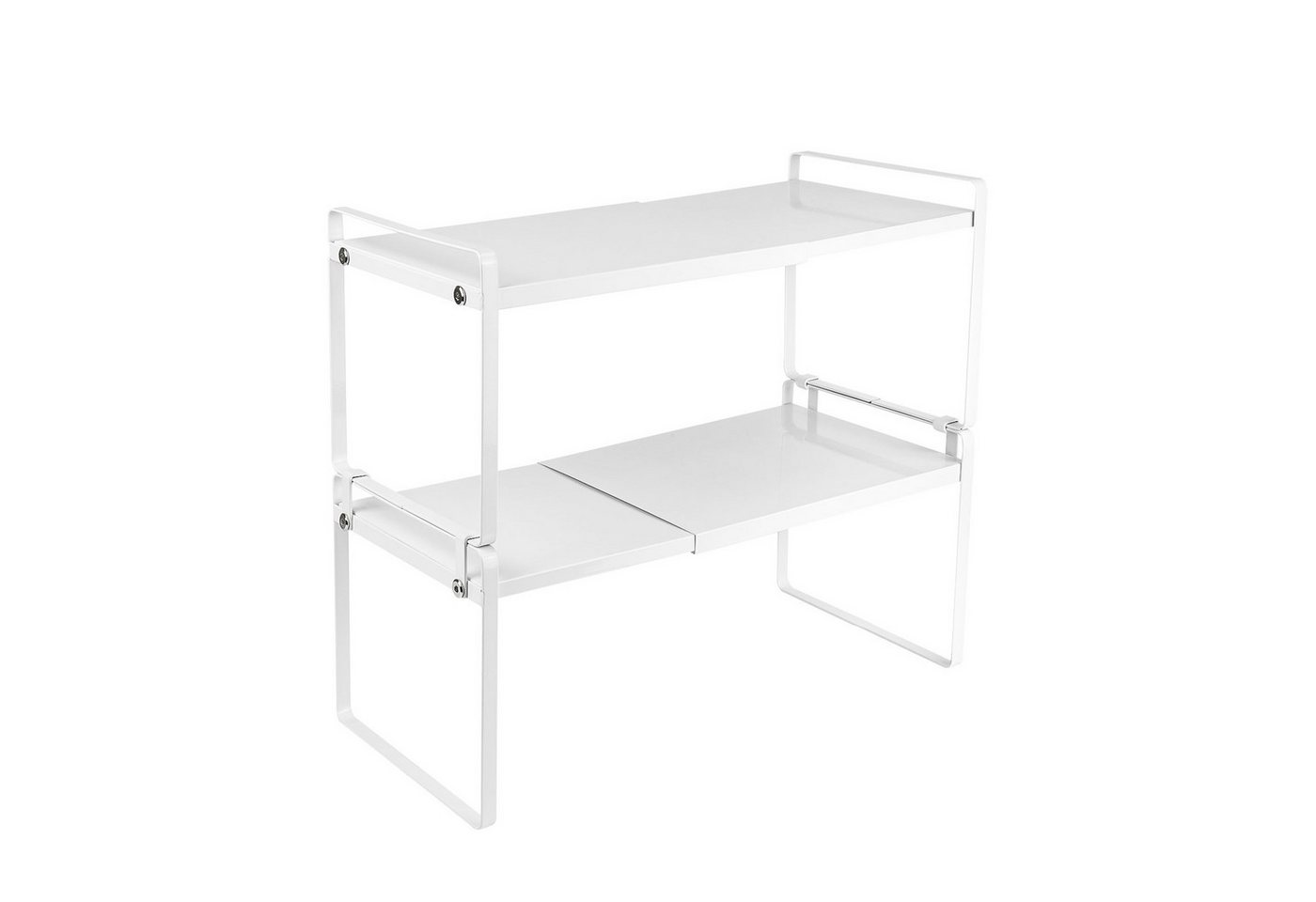 JEOBEST Küchenregal Gewürzregal Erweiterbares Metall Schrankregal Stapelbarer Regal, 2 Ebenen Küchenorganizer 36-60 x 21 x 36.5cm Bild 4