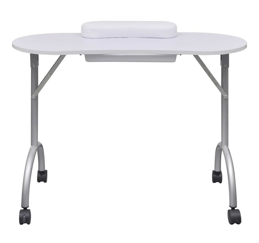vidaXL Gartentisch, Klappbarer Maniküre-Tisch mit Rollen Weiß Bild 3