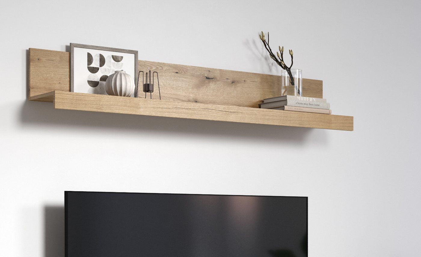 Furn.Design Wandregal Tralee, Wandboard in Eiche Dekor, Breite 180 cm Bild 3