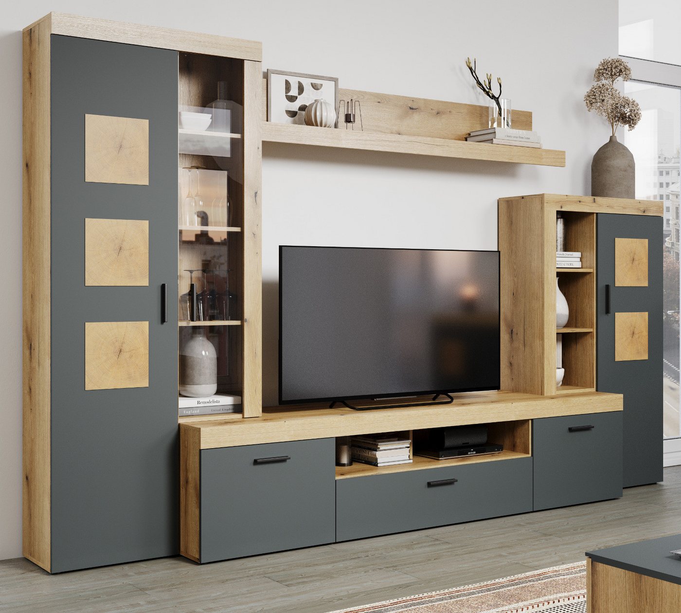 Furn.Design Wandregal Tralee, Wandboard in Eiche Dekor, Breite 180 cm Bild 4
