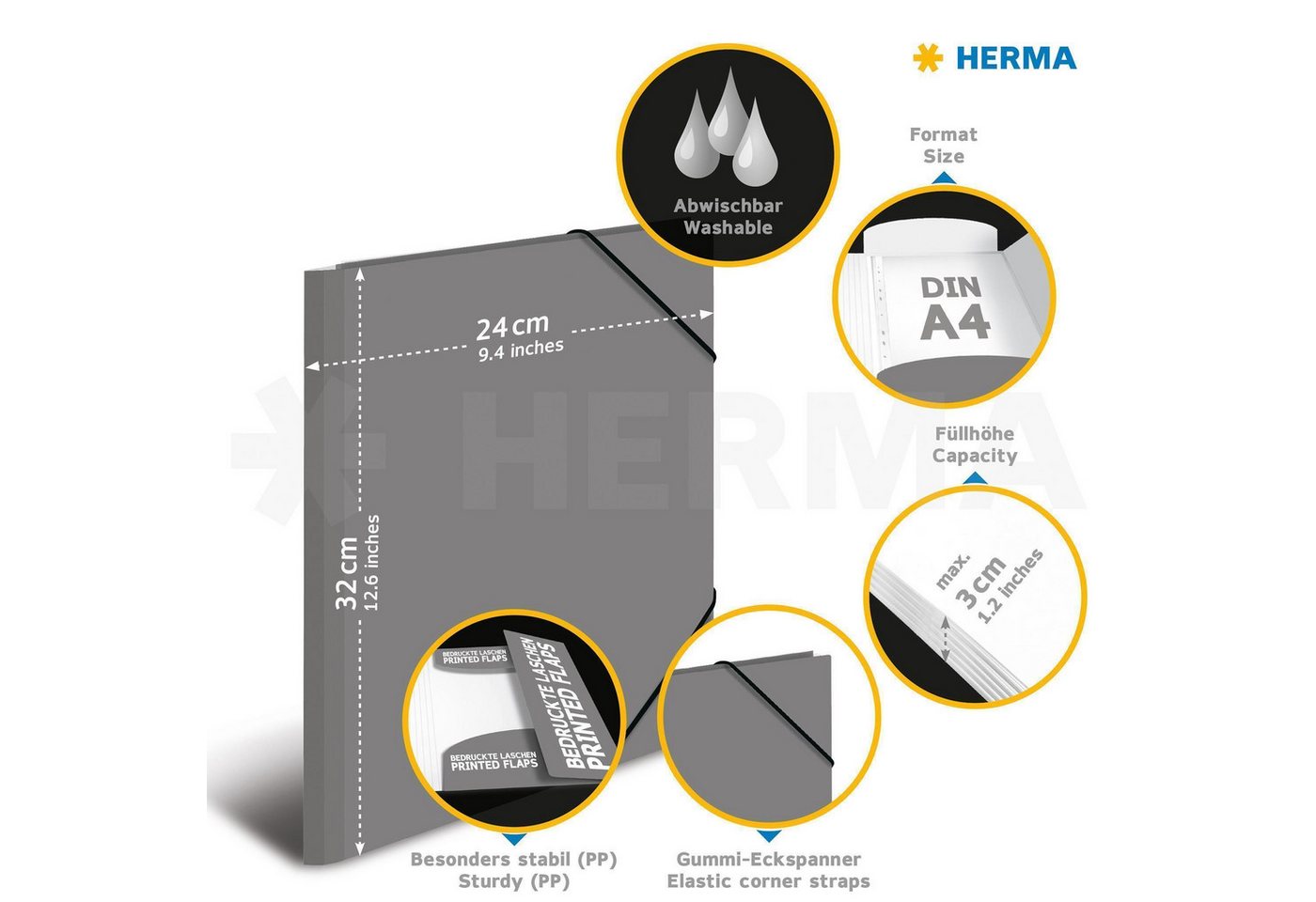HERMA Organisationsmappe Herma Sammelmappe Eckspanner Karton A4 Ice Bild 3