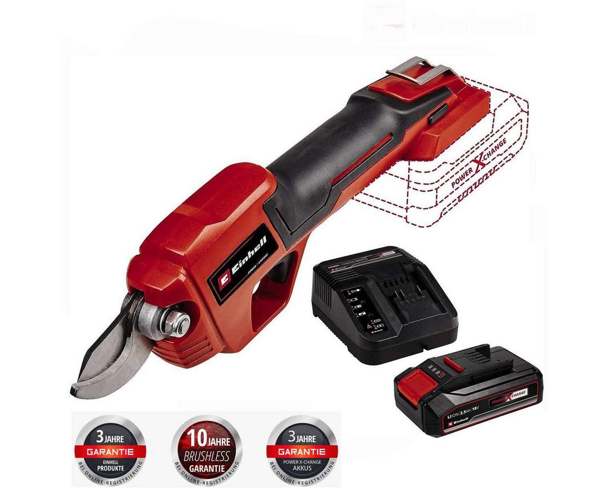 Einhell Akku-Astschere Akku-Astschere GE-LS 18 Li-18 V bis 28 mm mit Akku 2.5 Ah, Ladegerät
