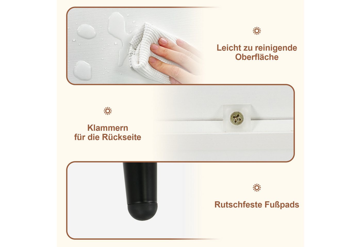 KOMFOTTEU Bücherregal, Standregal mit 7/8/10 Fächern, Metallbeinen und Kippschutzvorrichtung Bild 5