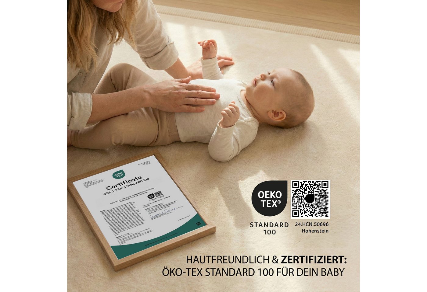 Sanosoft Kinderteppich Sanosoft samtweicher und kuscheliger Krabbelteppich "Sterne" 120x170cm, Höhe: 30 mm, Öko-Tex 100 Bild 4