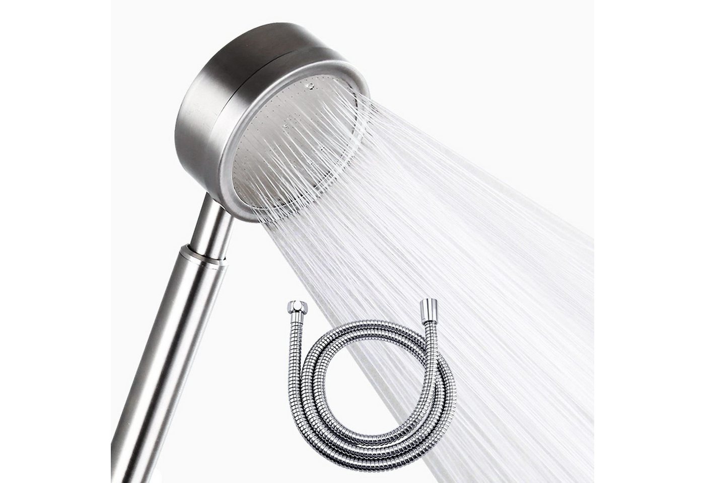 Toomoke Handbrause Duschkopf mit Schlauch 1,5m, Duschbrause Hochdruck Dusche, (Hochdruck Dusche Sparduschkopf aus Edelstahl Universal Brausekopf Wassersparend Anschlussgewinde G), Duschbrause mit Brauseschlauch für Duschen Bild 4
