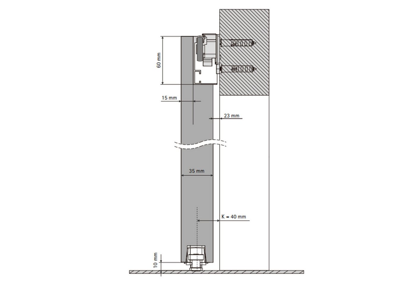 inova wohnen Schiebetür Holzschiebetür 103 x 210 cm (Komplett-Set), Weiß, Komplettset mit unsichtbarer Laufschiene und Softclose Bild 2