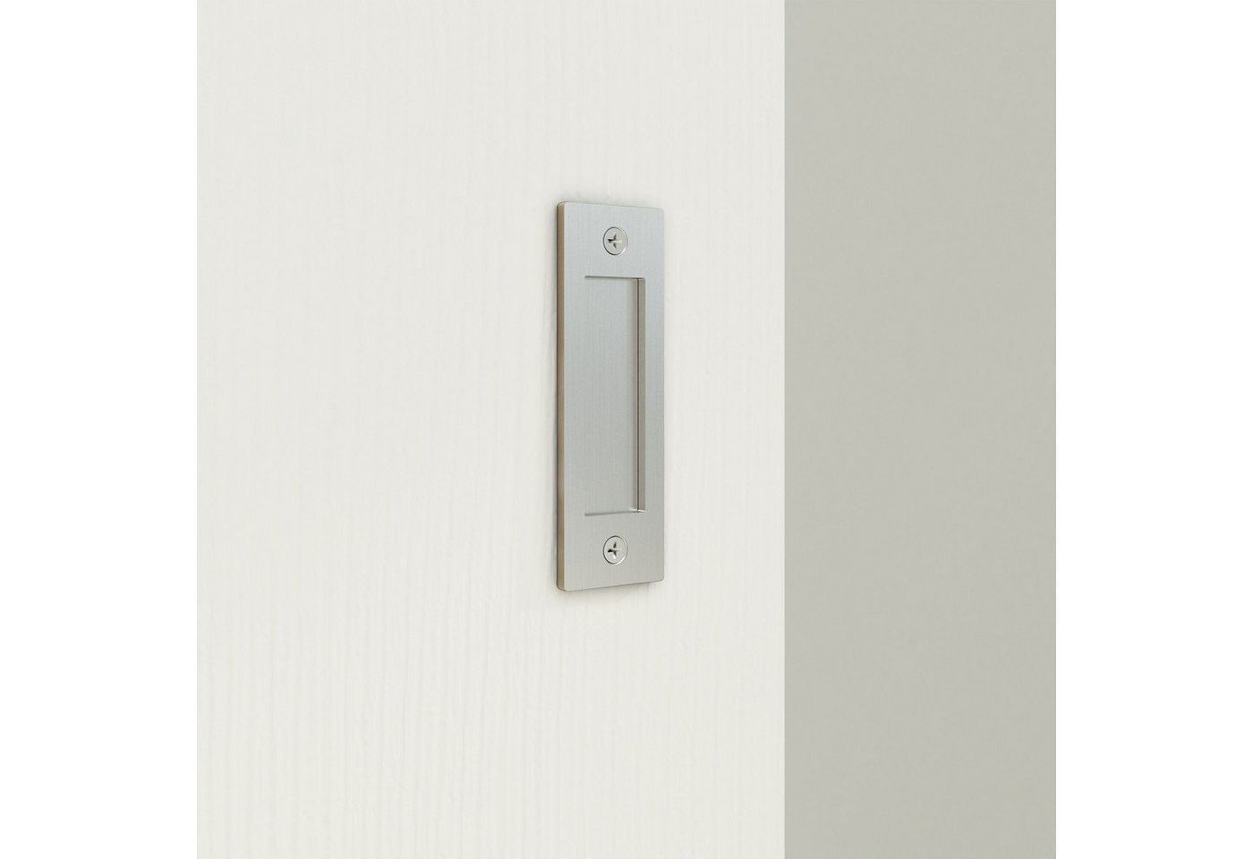 inova wohnen Schiebetür Holzschiebetür 103 x 210 cm (Komplett-Set), Weiß, Komplettset mit unsichtbarer Laufschiene und Softclose Bild 3
