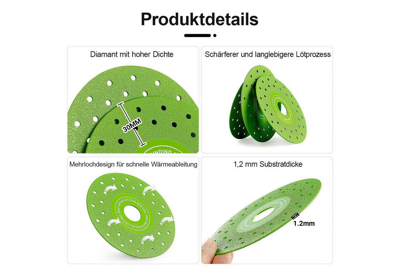 FELIXLEO Diamanttrennscheibe 3 Stück 115 mm Diamanttrennscheibe ultradünn Porzellan Glas Keramik Bild 5