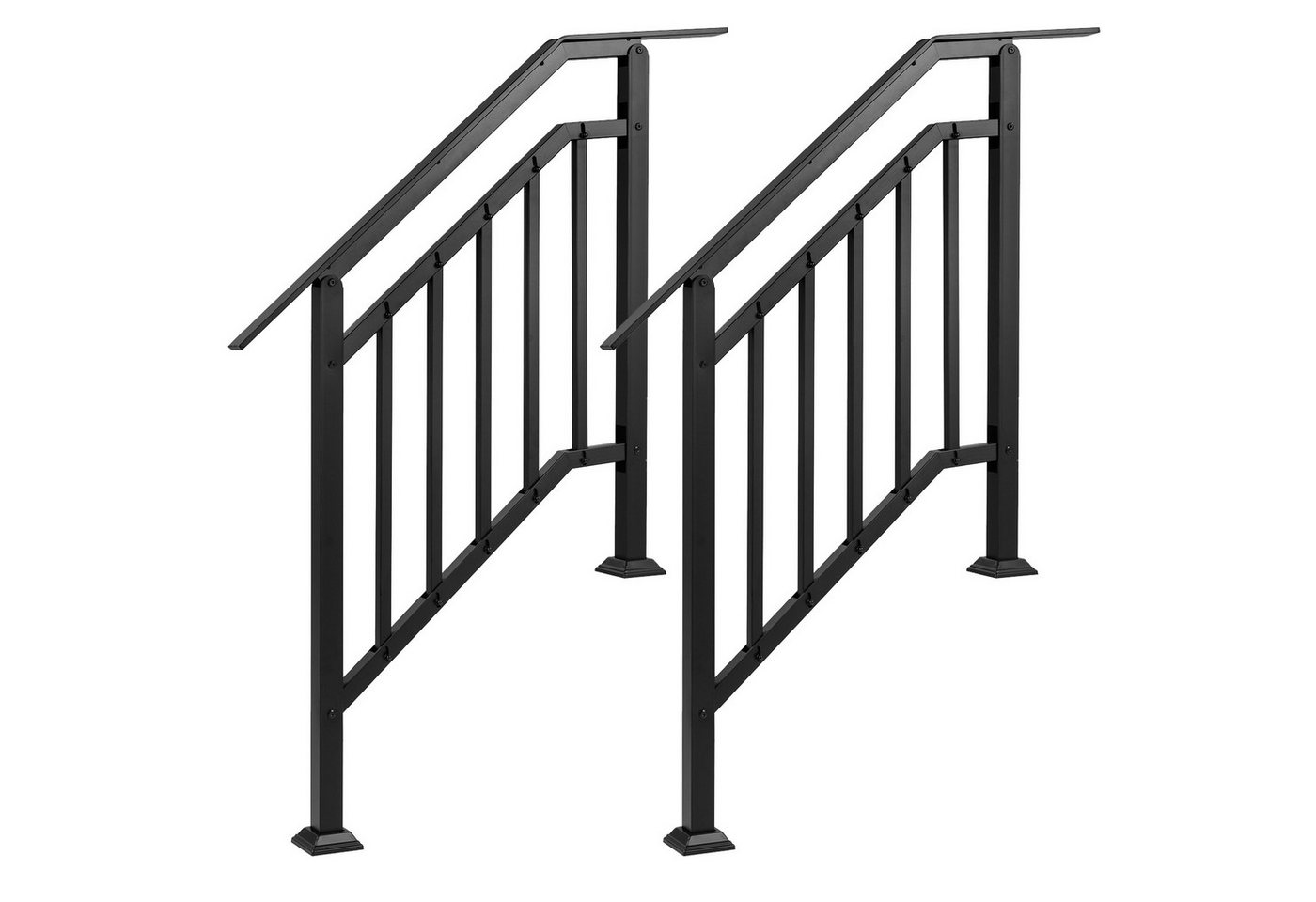 COSTWAY Treppengeländer, 96 cm Länge, 133 cm Höhe, 2-tlg., Handlauf winkelverstellbar mit horizontaler Stange Bild 4