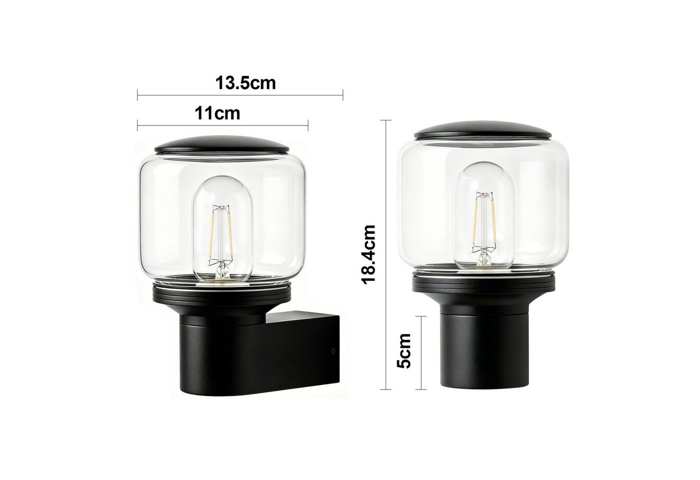 Nettlife Außen-Wandleuchte LED/E27 schwarz balkon landhaus Außen Wandlampe, ohne Leuchtmittel, für Hauswand Terrasse Balkon Eingangsbereich energiesparend langlebig Bild 3