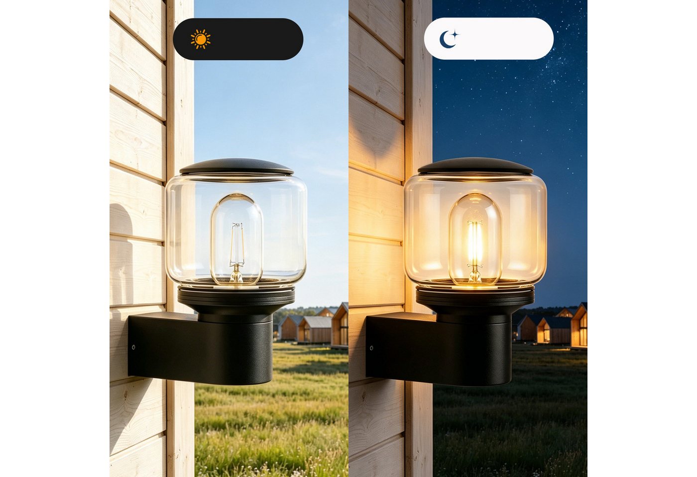 Nettlife Außen-Wandleuchte LED/E27 schwarz balkon landhaus Außen Wandlampe, ohne Leuchtmittel, für Hauswand Terrasse Balkon Eingangsbereich energiesparend langlebig Bild 4