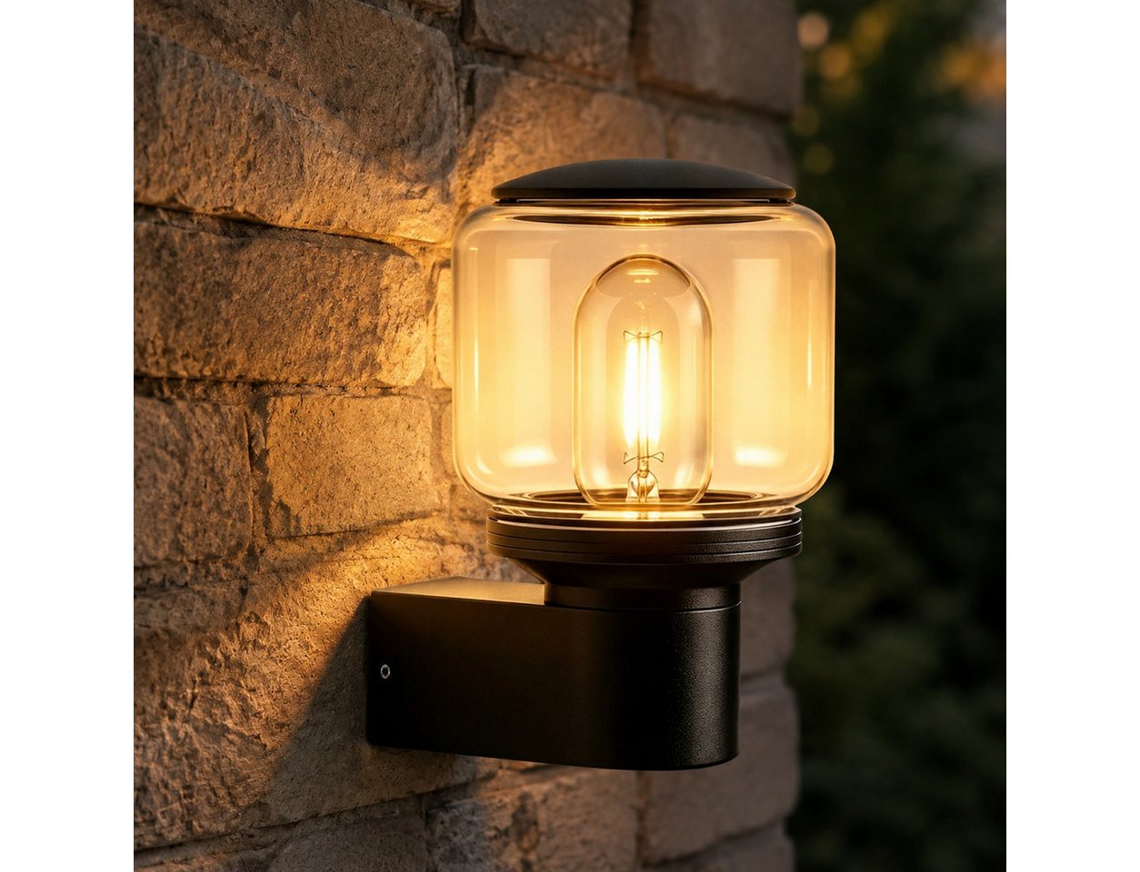 Nettlife Außen-Wandleuchte LED/E27 schwarz balkon landhaus Außen Wandlampe, ohne Leuchtmittel, für Hauswand Terrasse Balkon Eingangsbereich energiesparend langlebig Bild 5