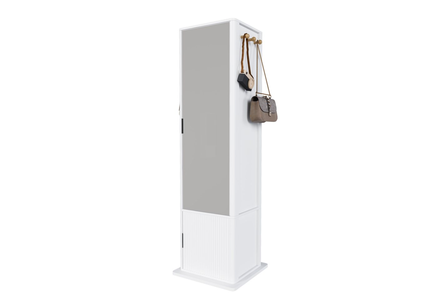 kowdom Spiegelschrank Spiegelschrank 4-in-1 360° drehbar 170 cm Eiche 4-in-1, 360° drehbar, 132 Ringfächer, 60 Ohrringhalter, 10 Kettenhaken