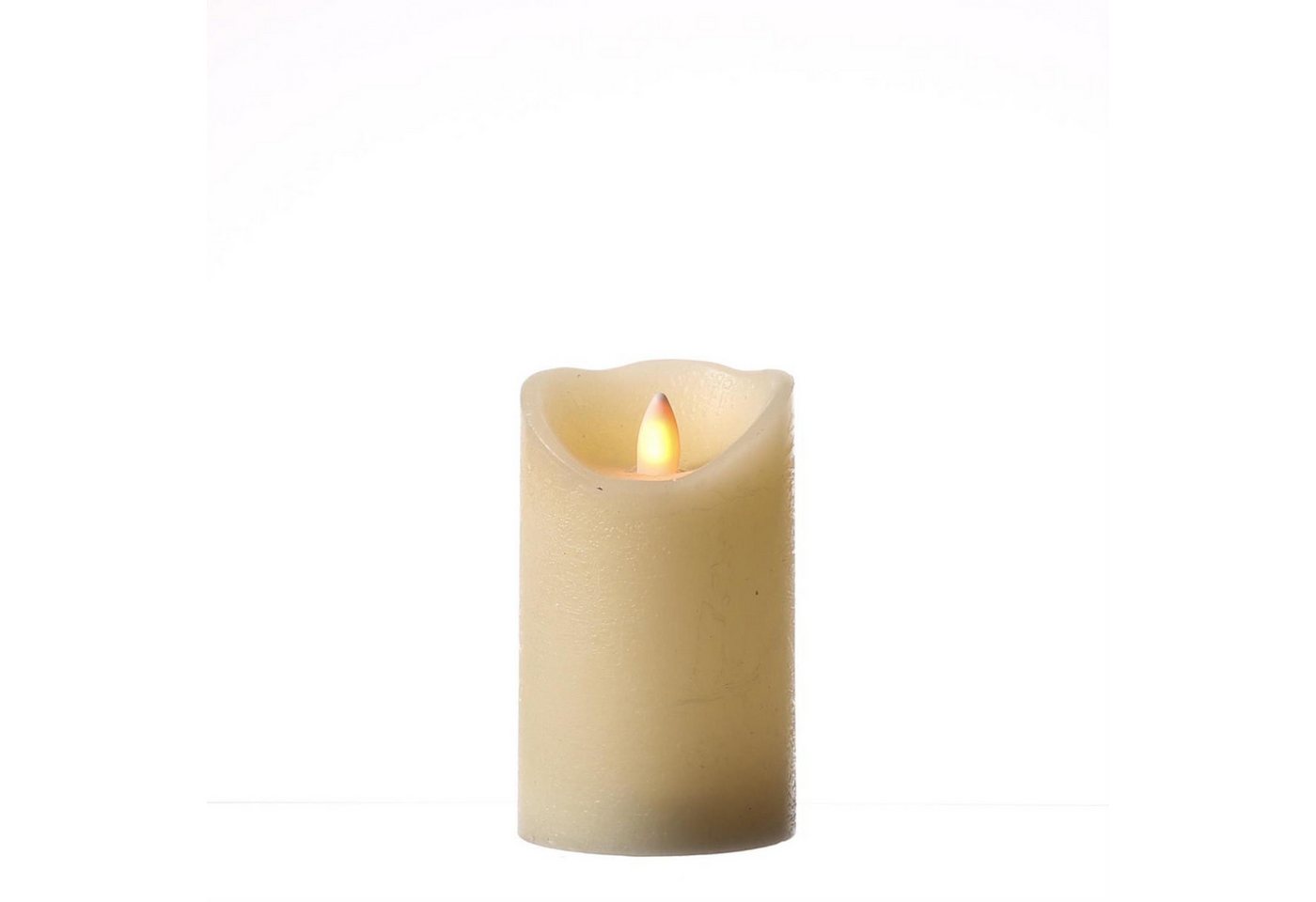 MARELIDA LED-Kerze GLOW Echtwachs flackernde tanzende Flamme glimmend 12,5cm Timer creme, LED Classic, warmweiß (2100K bis 3000K) Bild 3