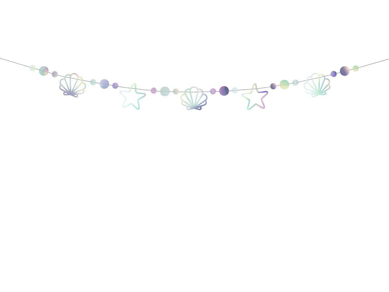 partydeco Girlande, Girlande Banner Meerestiere 11x165cm irisierend
