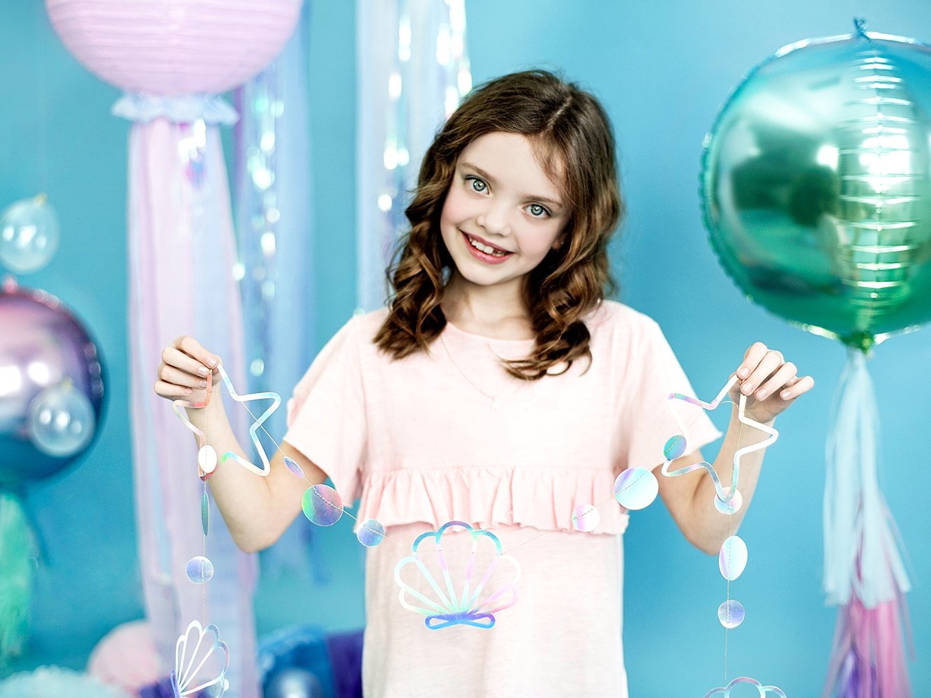 partydeco Girlande, Girlande Banner Meerestiere 11x165cm irisierend Bild 2