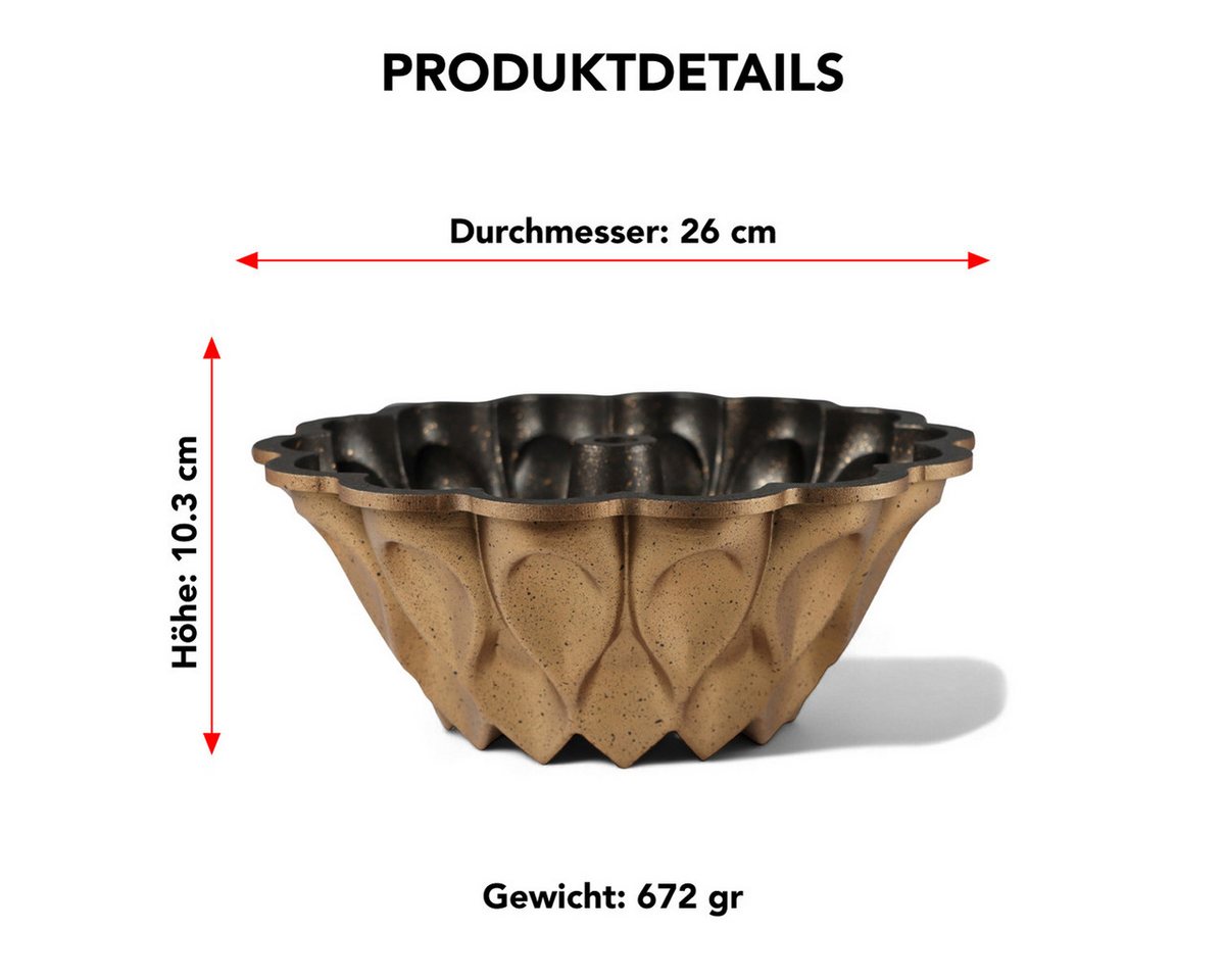 SERENK Backform SERENK Gugelhupf-Form 26 cm – Antihaft-Kuchenform für Kuchen & Gebäck, (1-tlg) Bild 3