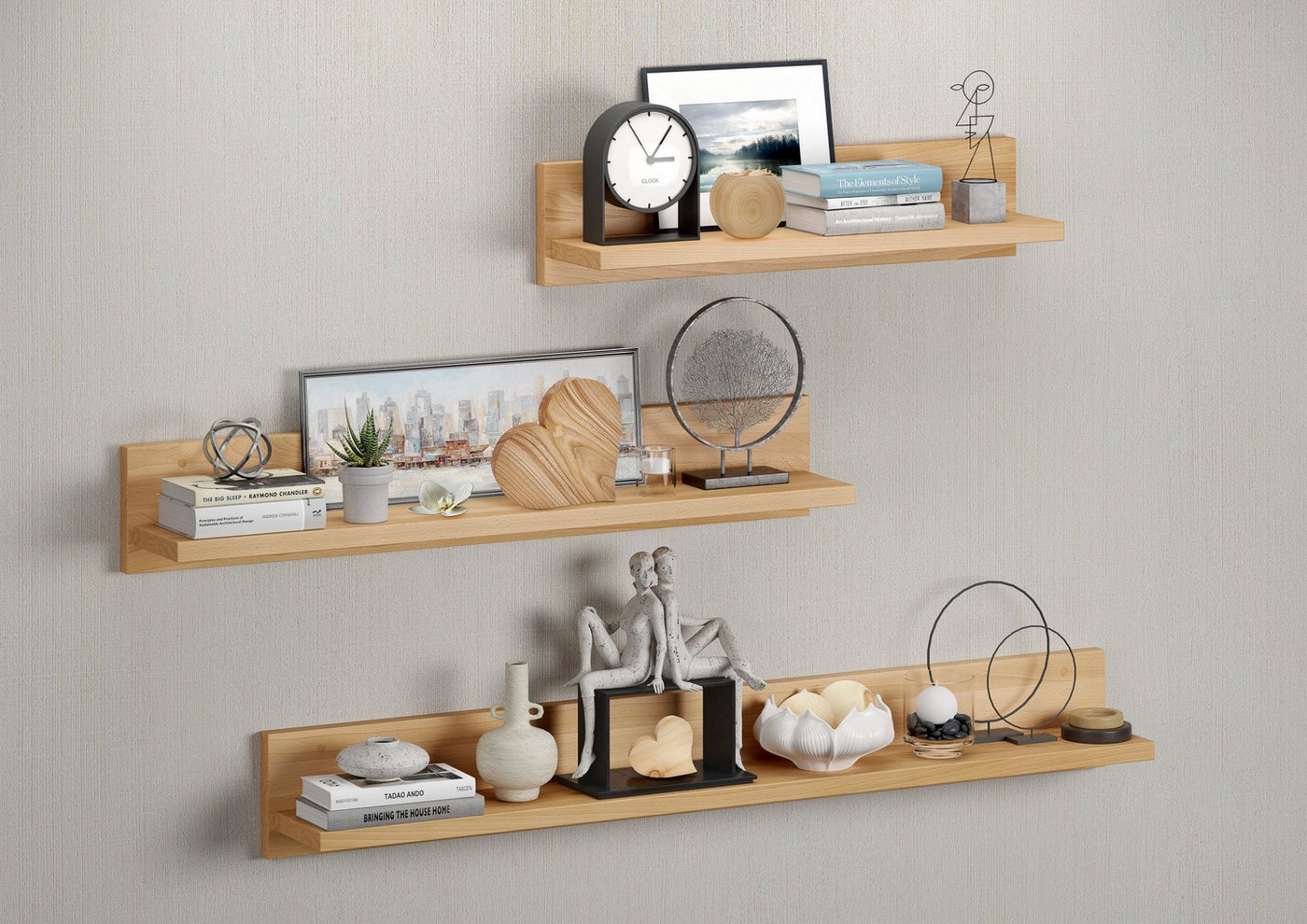 ERST-HOLZ Wandregal Holzablage Regal Buche Größe Wählbar Bild 5
