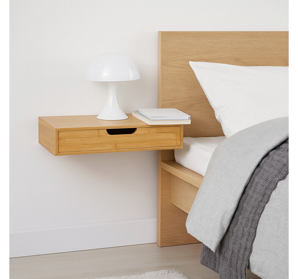 AD.CON Wandregaltisch Wandregal mit Schublade Hängeregal Regal mit Stauraum Wandboard