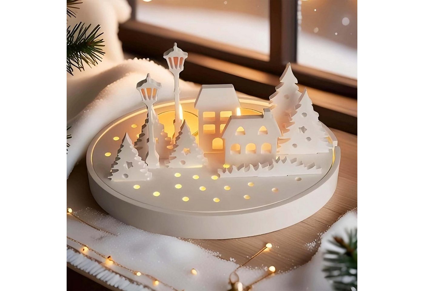 Cachito Modellierwerkzeug 3 Stück Silikonform Weihnachten Haus Baum Gießformen Gussformen, (3 St), für Gips Epoxidharz Formen DIY Basteln Weihnachten Dekoration Bild 2