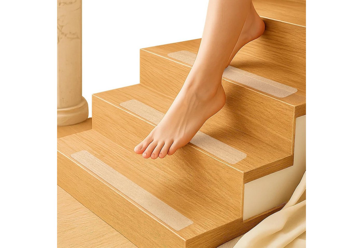 Youyijia Badaccessoire-Set 15 Stück Antirutsch Streifen für Treppen 10x60cm Bild 2