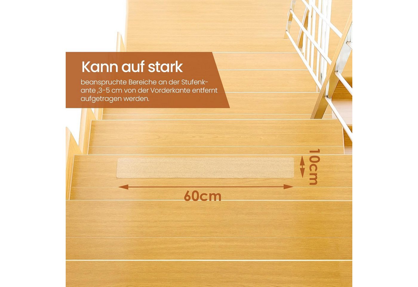 Youyijia Badaccessoire-Set 15 Stück Antirutsch Streifen für Treppen 10x60cm Bild 3