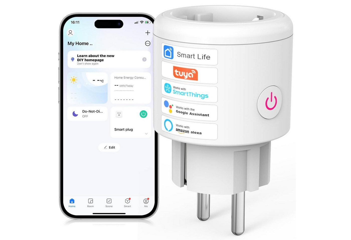 AIMAX WLAN-Steckdose WLAN Steckdose mit Strommessung Smart Plug Alexa 16A Bild 2