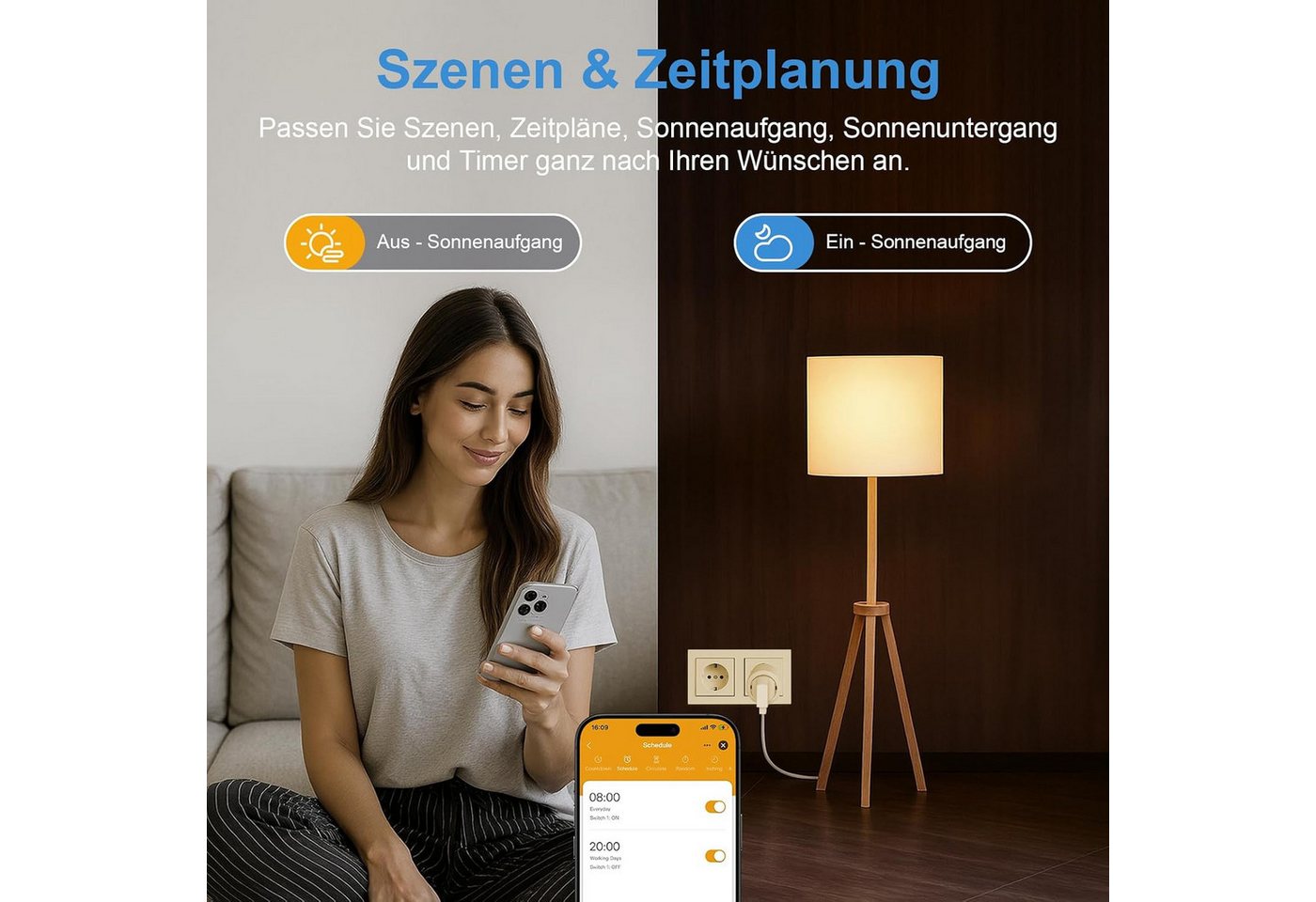 AIMAX WLAN-Steckdose WLAN Steckdose mit Strommessung Smart Plug Alexa 16A Bild 3