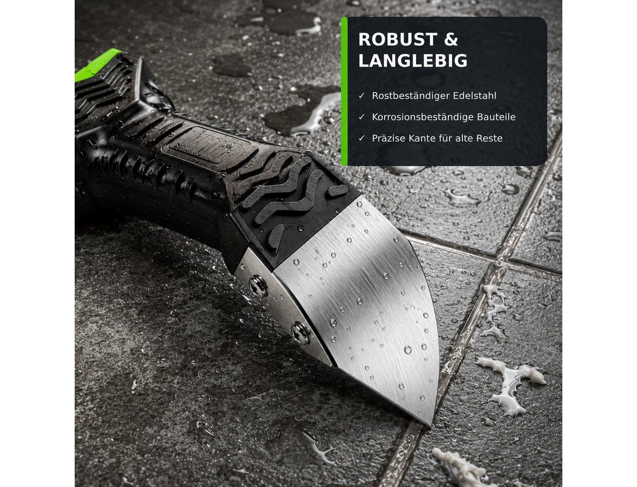 Luckice Multitool 5‑in‑1 Silikonentferner‑Set – Fugenwerkzeug aus Edelstahl, (Set, mit 6 austauschbaren Silikonpads, Schaber und Dichtstoffwerkzeug), Praktisches 5-in-1 Fugenwerkzeug Bild 2