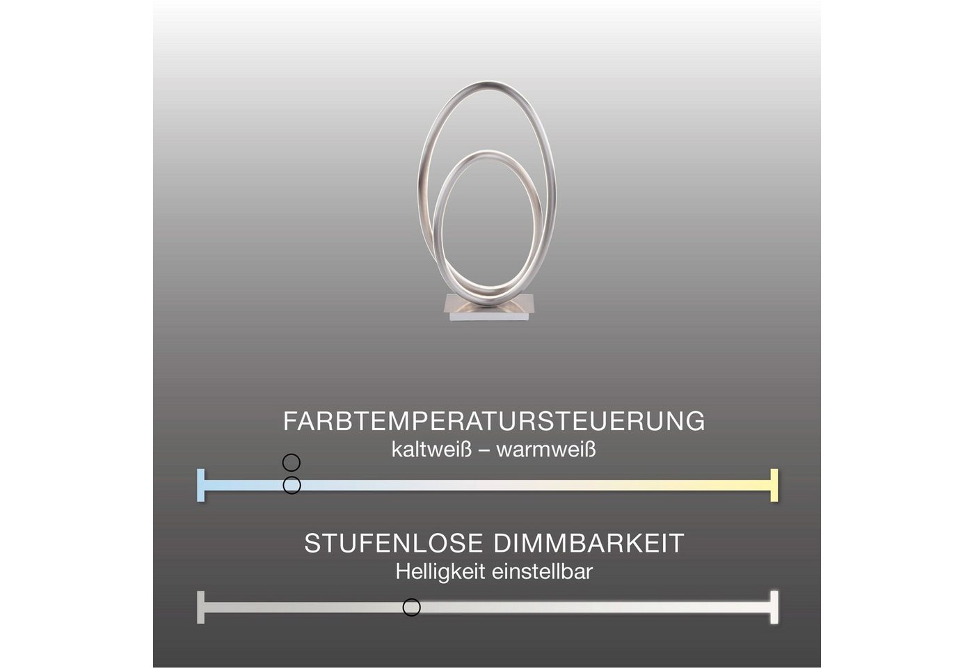 Paul Neuhaus Smarte LED-Leuchte LED Tischlampe CCT Q-NEVIO Smart Home, Smart Home, CCT-Farbtemperaturwechsel, Dimmfunktion, Memoryfunktion, mit Leuchtmittel, Warmweiß bis Tageslichtweiß, dimmbar per Fernbedienung, Works with Alexa App Bild 5