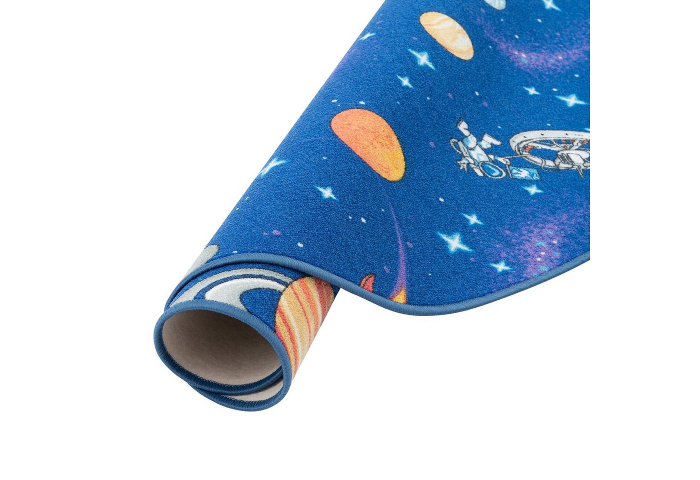 Snapstyle Kinderteppich Kinder Spiel Teppich Weltall Rund, Rund, Höhe: 4 mm